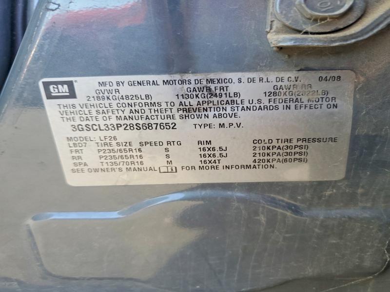 Продажа на аукционе авто 2008 Saturn Vue, vin: 3GSCL33P28S687652, номер лота: 58130256