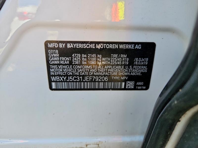 Продажа на аукционе авто 2018 Bmw X2, vin: WBXYJ5C31JEF79206, номер лота: 55535596