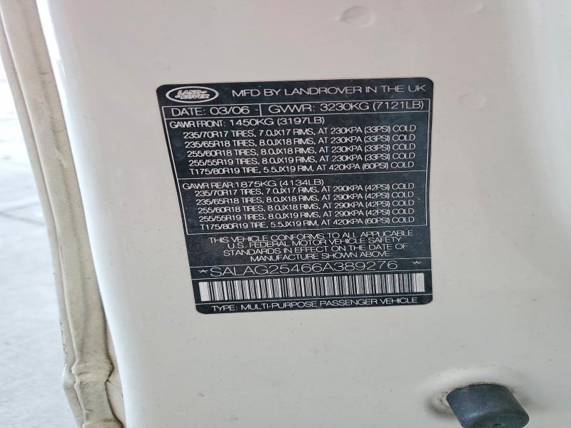 Продажа на аукционе авто 2006 Land Rover Lr3, vin: SALAG25466A389276, номер лота: 58445636