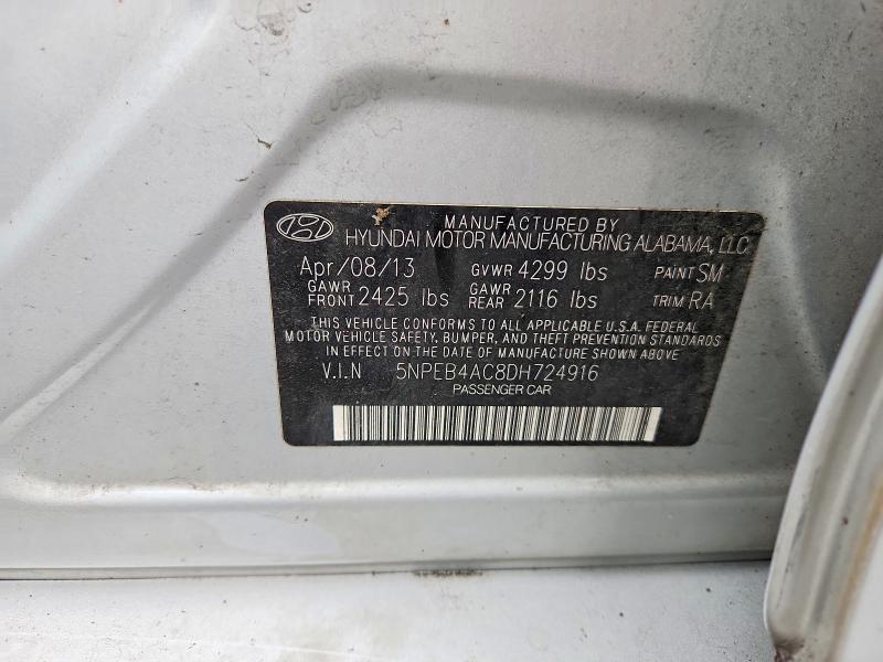 Aukcja sprzedaży 2013 Hyundai Sonata, vin: 5NPEB4AC8DH724916, numer aukcji: 59168856