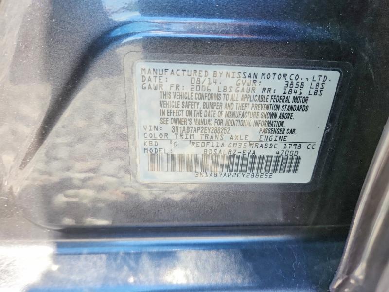 Продажа на аукционе авто 2014 Nissan Sentra, vin: 3N1AB7AP2EY288252, номер лота: 58042916