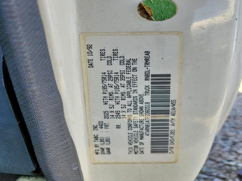 1993 Toyota Pickup მანქანა იყიდება აუქციონზე, vin: 4TARN81A7PZ060518, აუქციონის ნომერი: 56496936