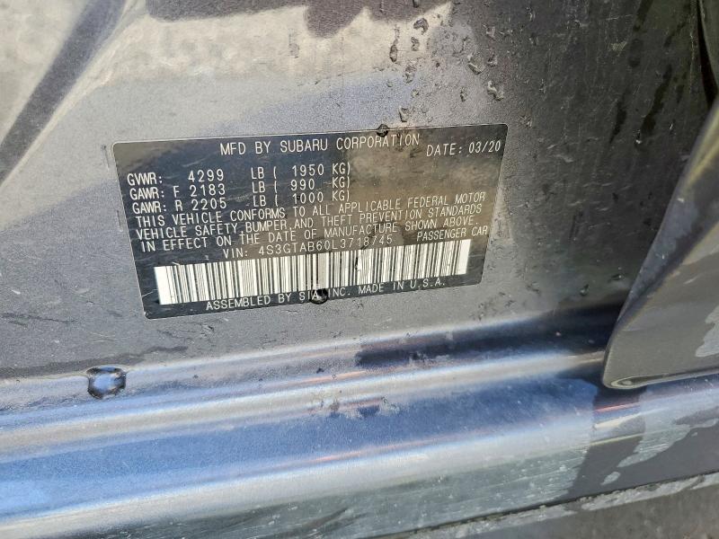 Продаж на аукціоні авто 2020 Subaru Impreza, vin: 4S3GTAB60L3718745, номер лоту: 57853856
