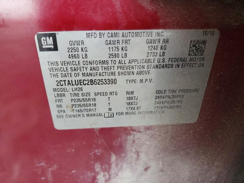 Aukcja sprzedaży 2011 Gmc Terrain, vin: 2CTALUEC2B6253390, numer aukcji: 54857726