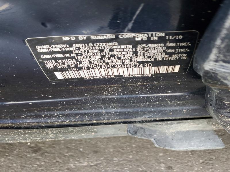 Продаж на аукціоні авто 2019 Subaru Forester, vin: JF2SKAPC3KH467430, номер лоту: 57414496