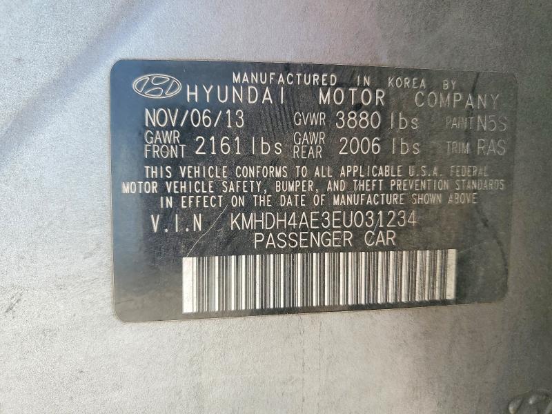 58438006 :رقم المزاد ، KMHDH4AE3EU031234 vin ، 2014 Hyundai Elantra مزاد بيع
