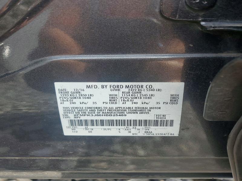 Aukcja sprzedaży 2017 Ford Edge, vin: 2FMPK3J86HBB25489, numer aukcji: 56576426