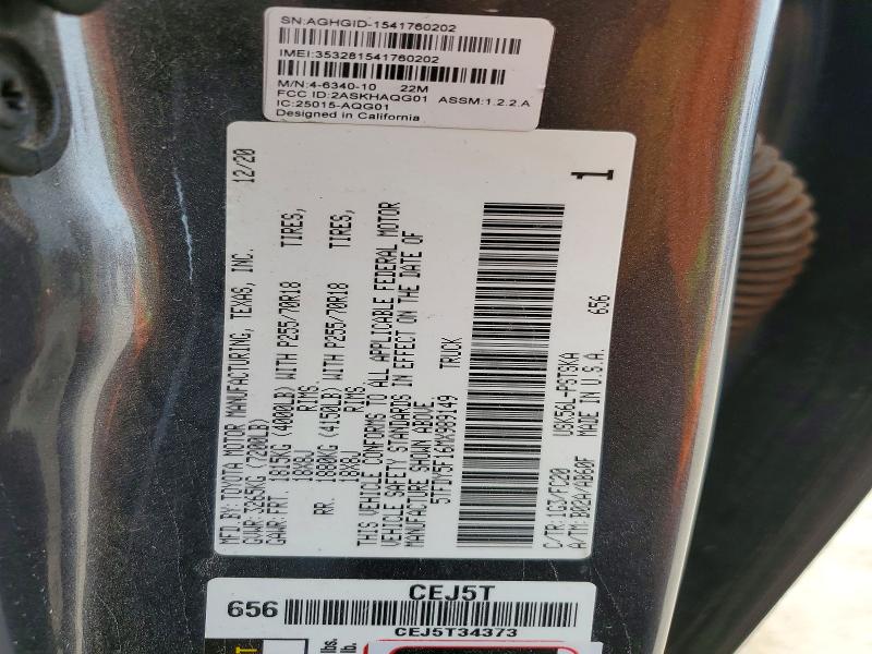 Aukcja sprzedaży 2021 Toyota Tundra, vin: 5TFDY5F16MX989149, numer aukcji: 58068386