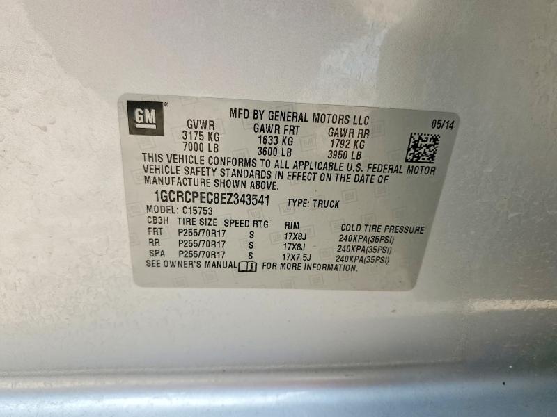 2014 Chevrolet Silverado მანქანა იყიდება აუქციონზე, vin: 1GCRCPEC8EZ343541, აუქციონის ნომერი: 58815216