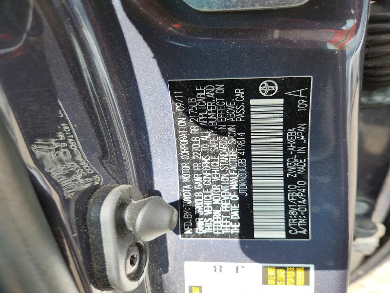 56434906 :رقم المزاد ، JTDKN3DU2B1419814 vin ، 2011 Toyota Prius مزاد بيع
