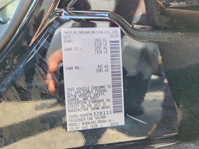 Продаж на аукціоні авто 2026 Nissan Altima, vin: 1N4BL4DV0TN328111, номер лоту: 58410306