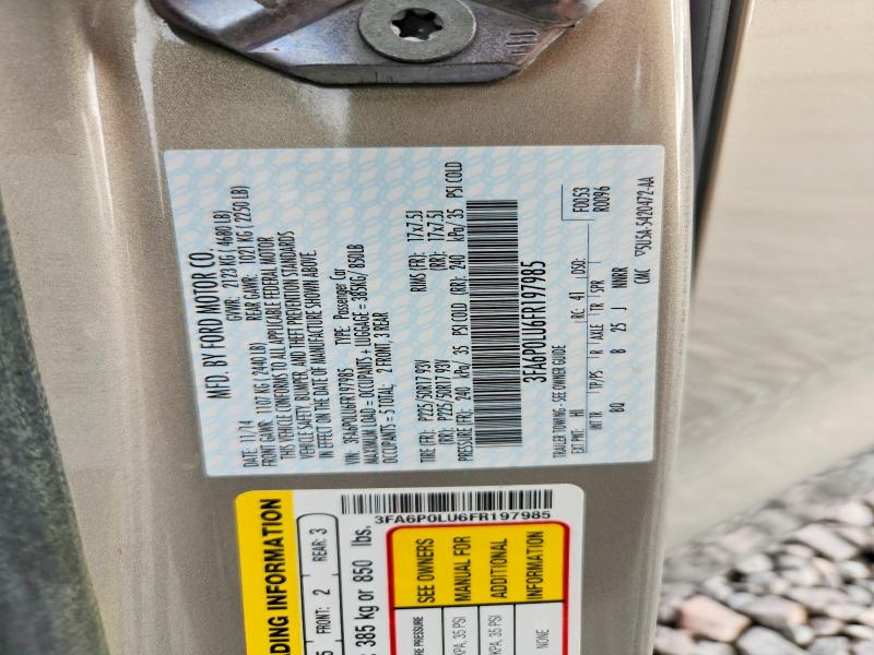 Продаж на аукціоні авто 2015 Ford Fusion, vin: 3FA6P0LU6FR197985, номер лоту: 58231576