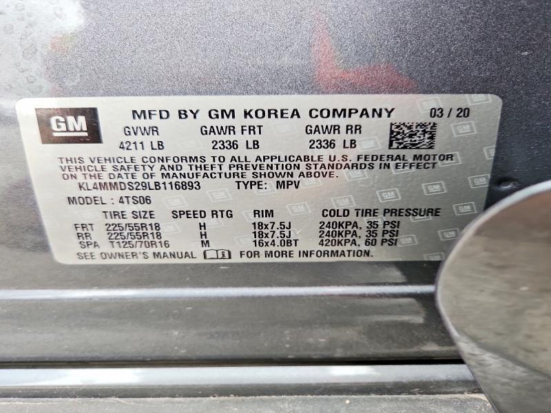Aukcja sprzedaży 2020 Buick Encore Gx, vin: KL4MMDS29LB116893, numer aukcji: 57846166