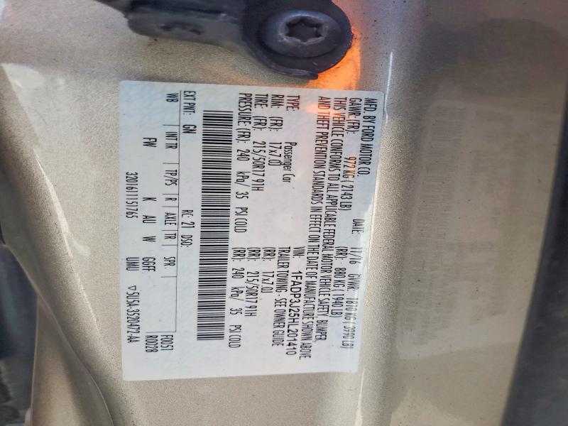 Продажа на аукционе авто 2017 Ford Focus, vin: 1FADP3J25HL201410, номер лота: 57016676