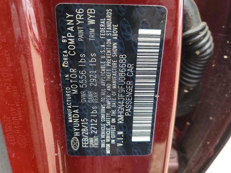 Продаж на аукціоні авто 2015 Hyundai Genesis, vin: KMHGN4JF9FU086688, номер лоту: 55617476