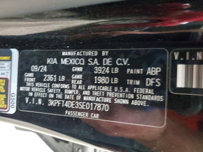 Aukcja sprzedaży 2025 Kia K4, vin: 3KPFT4DE3SE017870, numer aukcji: 56285136