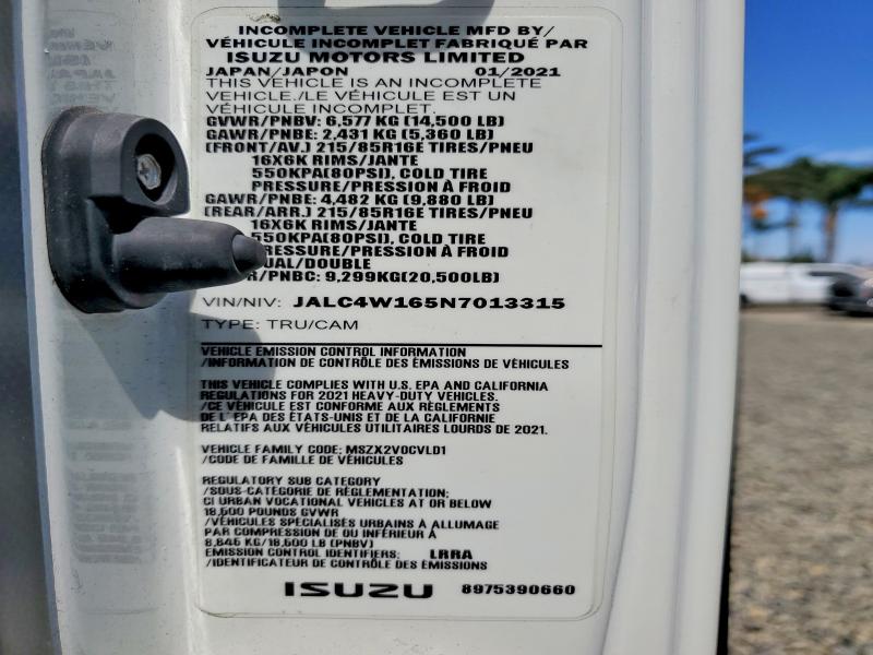 2022 Isuzu Npr Hd მანქანა იყიდება აუქციონზე, vin: JALC4W165N7013315, აუქციონის ნომერი: 56935156
