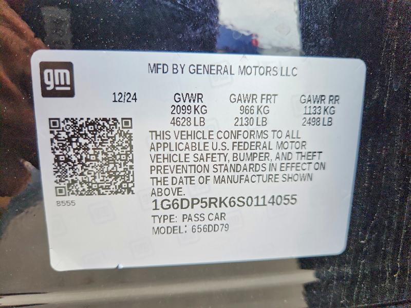 56426236 :رقم المزاد ، 1G6DP5RK6S0114055 vin ، 2025 Cadillac Ct5 مزاد بيع