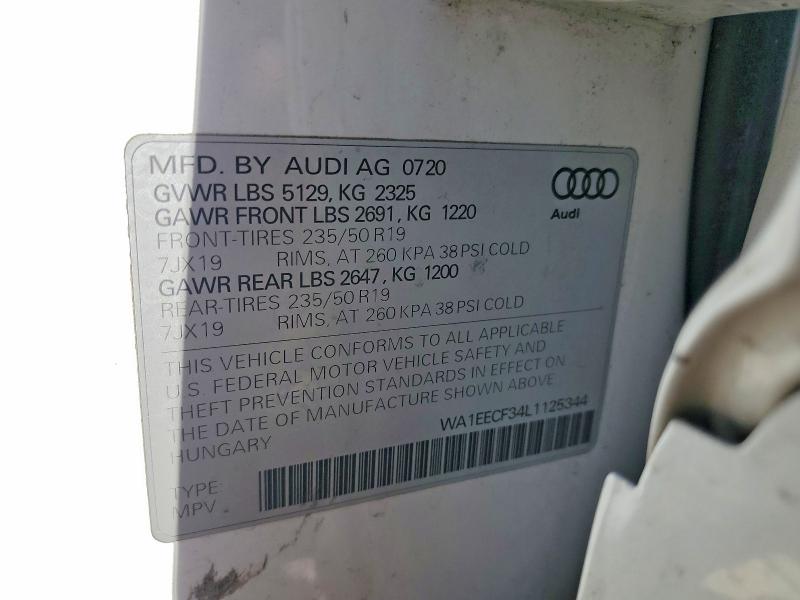 Aukcja sprzedaży 2020 Audi Q3, vin: WA1EECF34L1125344, numer aukcji: 57139696
