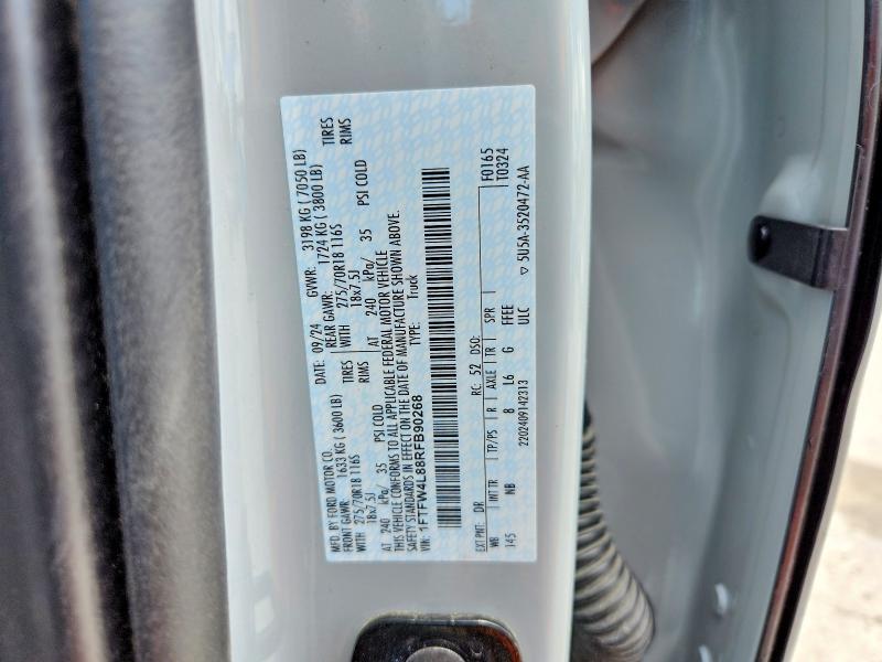 59185976 :رقم المزاد ، 1FTFW4L88RFB90268 vin ، 2024 Ford F150 مزاد بيع