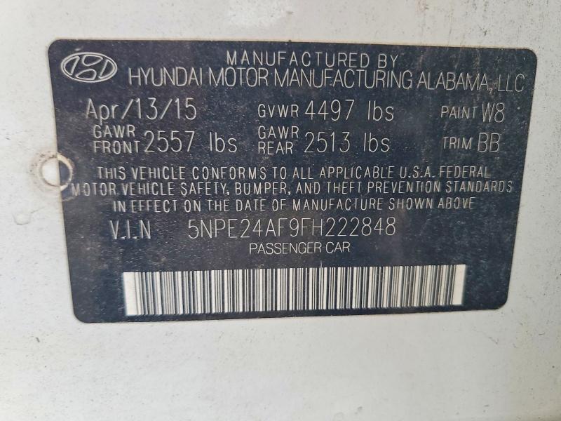 Продажа на аукционе авто 2015 Hyundai Sonata, vin: 5NPE24AF9FH222848, номер лота: 55352706