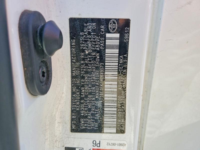 2017 Toyota Camry მანქანა იყიდება აუქციონზე, vin: 4T1BF1FK7HU689573, აუქციონის ნომერი: 58318246