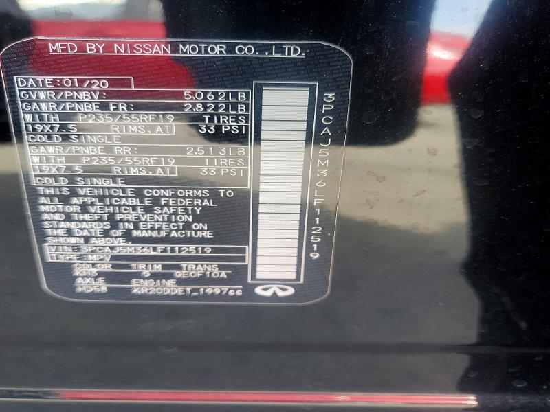 2020 Infiniti Qx50 მანქანა იყიდება აუქციონზე, vin: 3PCAJ5M36LF112519, აუქციონის ნომერი: 55643926