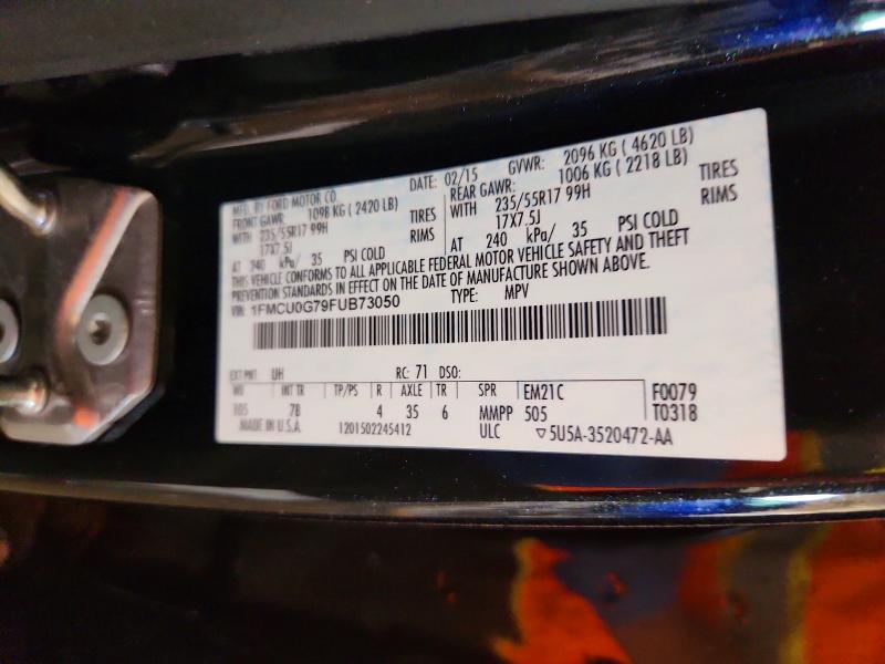 56258826 :رقم المزاد ، 1FMCU0G79FUB73050 vin ، 2015 Ford Escape مزاد بيع