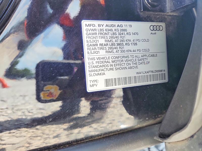 Продаж на аукціоні авто 2020 Audi Q7, vin: WA1LXAF78LD000614, номер лоту: 58750876