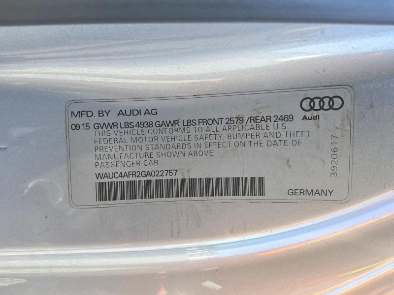 Продажа на аукционе авто 2016 Audi S5, vin: WAUC4AFR2GA022757, номер лота: 58205276