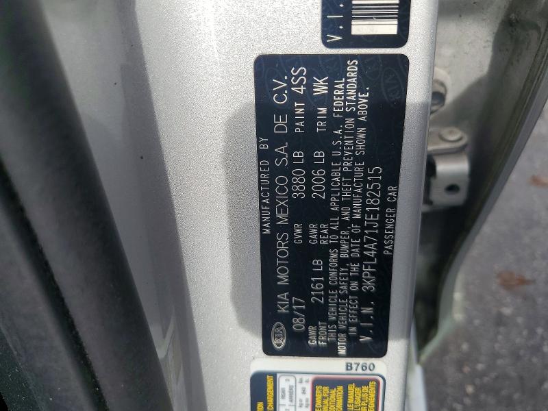 Продажа на аукционе авто 2018 Kia Forte, vin: 3KPFL4A71JE182515, номер лота: 53896466