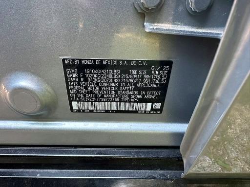 54733486 :رقم المزاد ، 3CZRZ2H77SM772855 vin ، 2025 Honda Hr-v مزاد بيع