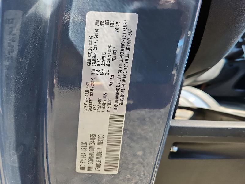 Продаж на аукціоні авто 2021 Ram Promaster 3500, vin: 3C6MRVJG0ME544695, номер лоту: 56959806