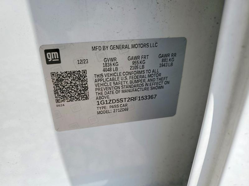2024 Chevrolet Malibu მანქანა იყიდება აუქციონზე, vin: 1G1ZD5ST2RF153367, აუქციონის ნომერი: 56302596