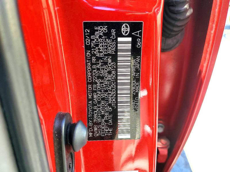 Продаж на аукціоні авто 2012 Toyota Prius, vin: JTDKN3DU2C1508123, номер лоту: 55802976