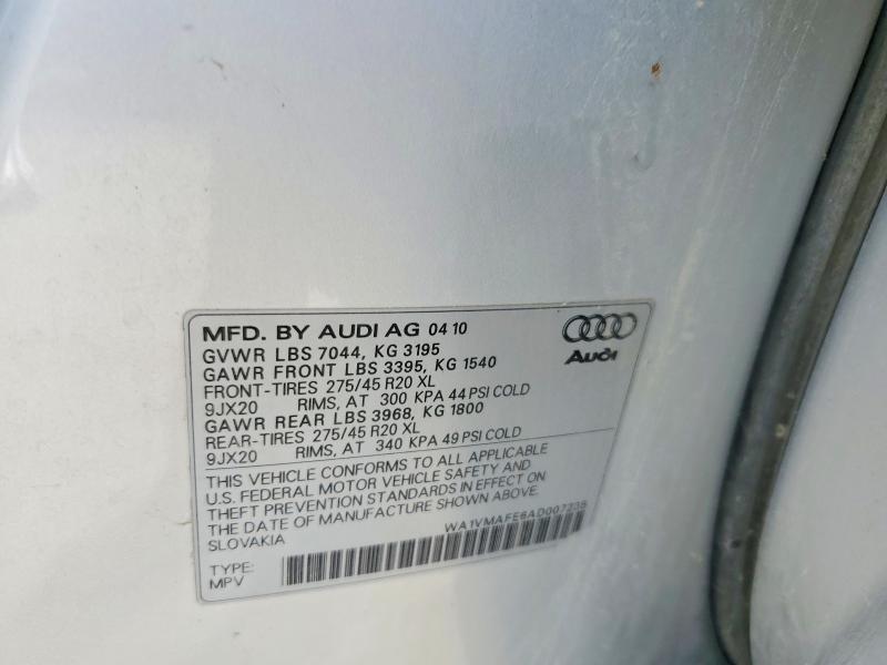 Auction sale of the 2010 Audi Q7, vin: WA1VMAFE6AD007235, lot number: 57185896
