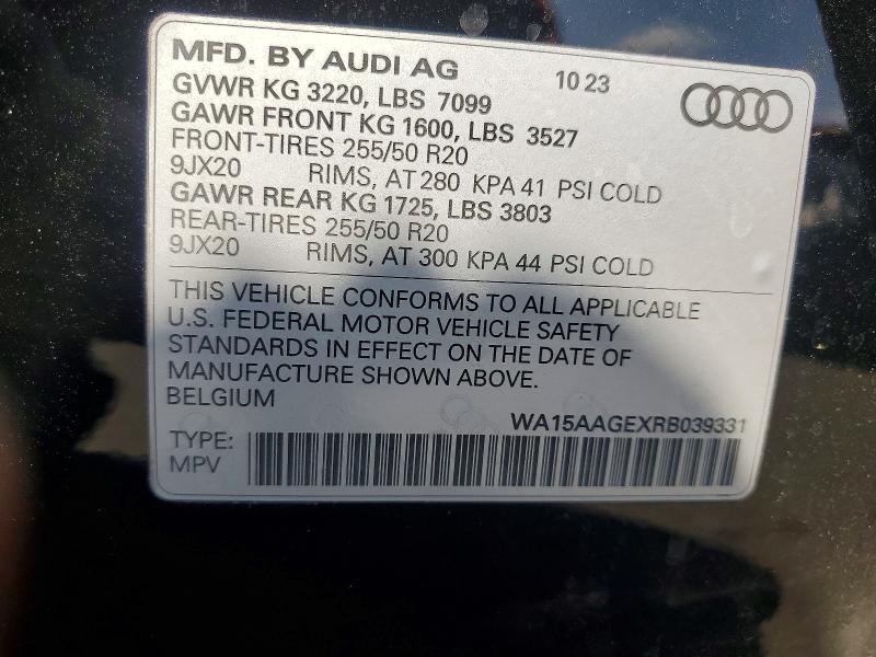 Продажа на аукционе авто 2024 Audi Q8 E-tron, vin: WA15AAGEXRB039331, номер лота: 58064156