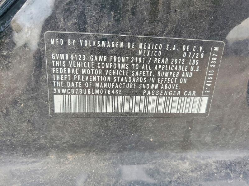 58442676 :رقم المزاد ، 3VWCB7BU6LM076465 vin ، 2020 Volkswagen Jetta مزاد بيع