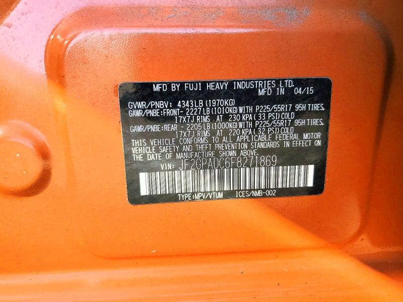 56072446 :رقم المزاد ، JF2GPADC6F8271869 vin ، 2015 Subaru Xv Crosstrek مزاد بيع