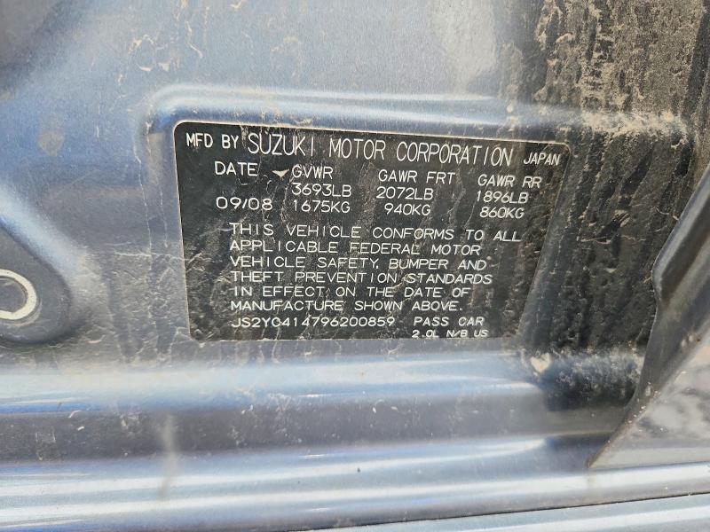 2009 Suzuki Sx4 მანქანა იყიდება აუქციონზე, vin: JS2YC414796200859, აუქციონის ნომერი: 58756676