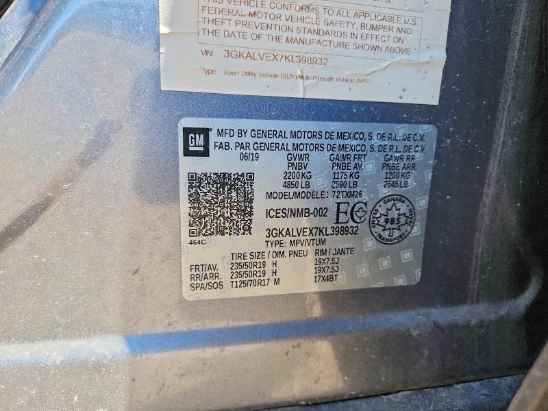 Aukcja sprzedaży 2019 Gmc Terrain, vin: 3GKALVEX7KL398932, numer aukcji: 55732806