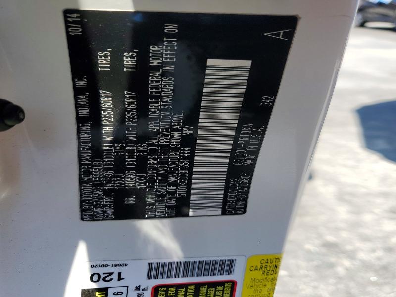 2015 Toyota Sienna მანქანა იყიდება აუქციონზე, vin: 5TDYK3DC9FS541444, აუქციონის ნომერი: 58628086