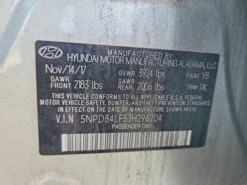 Aukcja sprzedaży 2018 Hyundai Elantra, vin: 5NPD84LF5JH296204, numer aukcji: 56351156