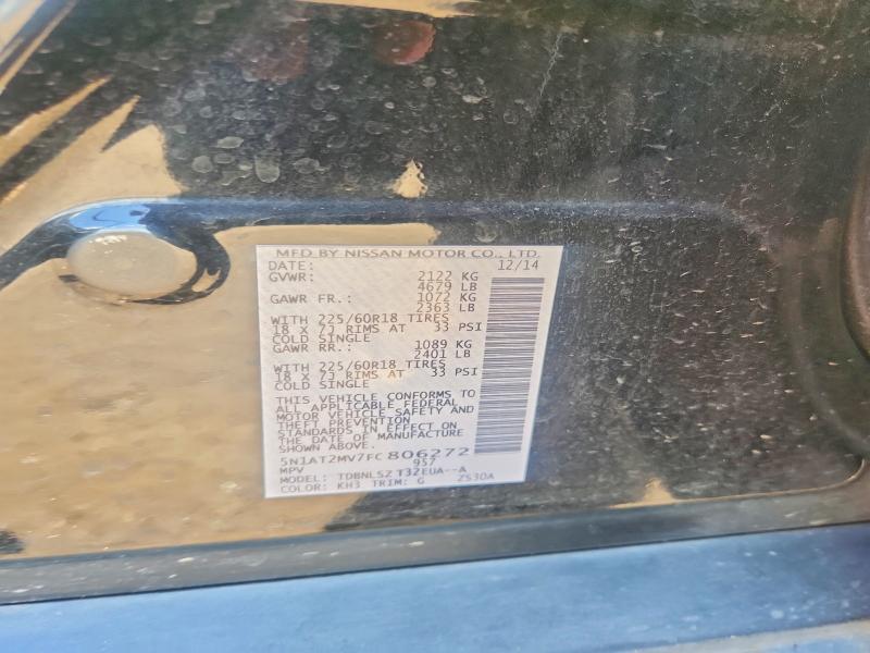 2015 Nissan Rogue მანქანა იყიდება აუქციონზე, vin: 5N1AT2MV7FC806272, აუქციონის ნომერი: 55840866