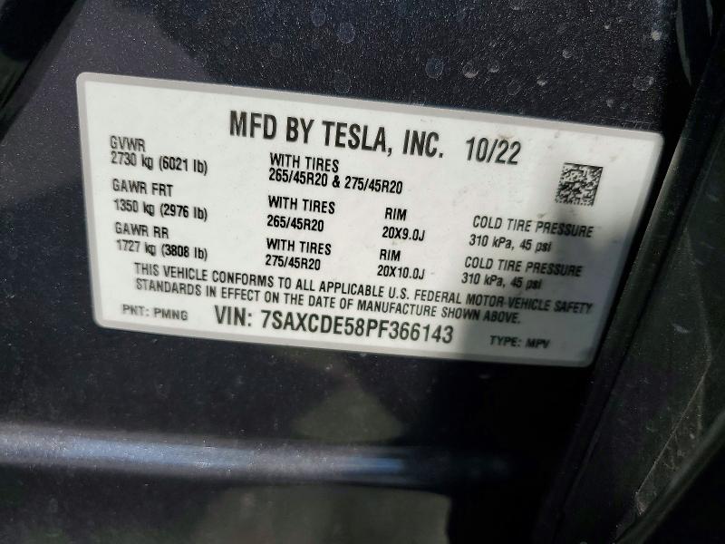Продаж на аукціоні авто 2023 Tesla Model X, vin: 7SAXCDE58PF366143, номер лоту: 58231356