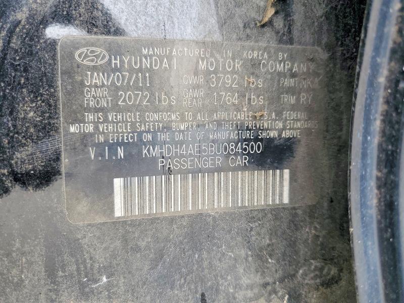 Продаж на аукціоні авто 2011 Hyundai Elantra Gls/ltd, vin: KMHDH4AE5BU084500, номер лоту: 55794976