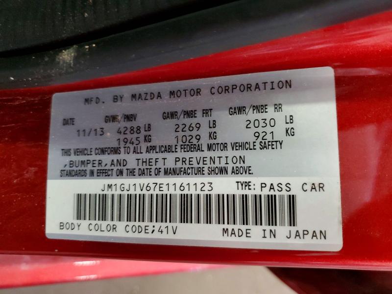 Продаж на аукціоні авто 2014 Mazda 6, vin: JM1GJ1V67E1161123, номер лоту: 57236476