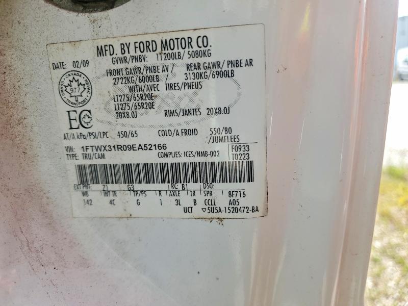 Продажа на аукционе авто 2009 Ford F350, vin: 1FTWX31R09EA52166, номер лота: 56619376