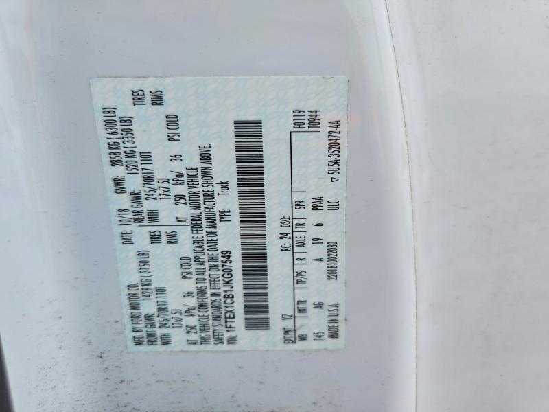 56321436 :رقم المزاد ، 1FTEX1CB1JKG07549 vin ، 2018 Ford F150 مزاد بيع