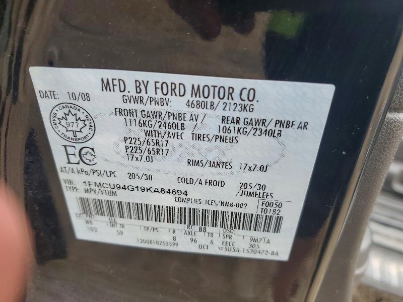 Aukcja sprzedaży 2009 Ford Escape, vin: 1FMCU94G19KA84694, numer aukcji: 56945506
